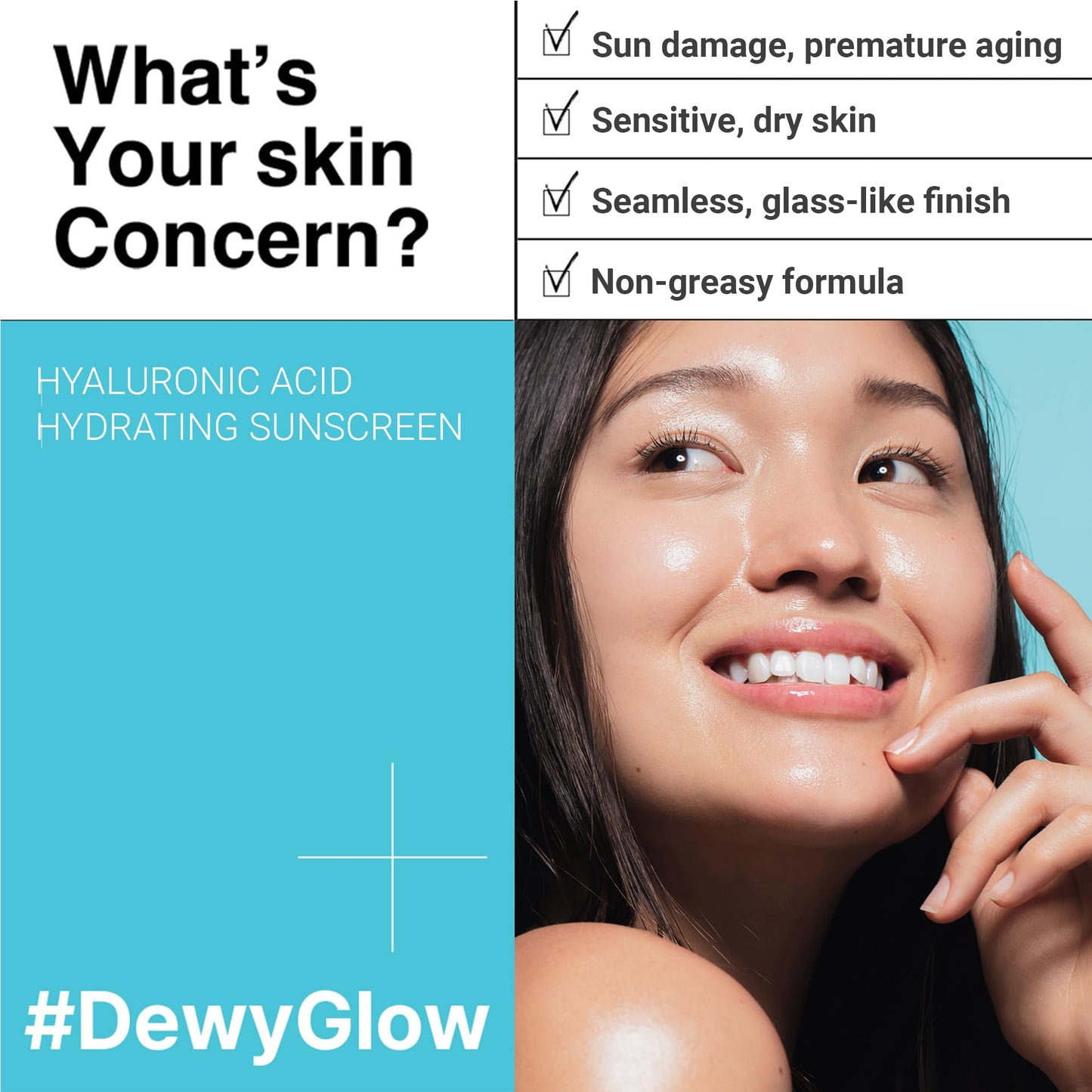 HEIMISH RX Hyaluronic Acid Hydrating Sunscreen - Daily Sunscreen For Face, SPF Face Moisturiser, Broad Spectrum SPF 50, No White Cast, Lightweight, Fast-absorbing, Korean Skincare, 50ml (1.69 fl. oz)