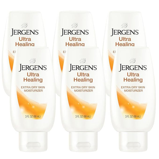 Jergens Ultra Healing Moisturizer for Dry Skin, Hand and Body Lotion, with Hydralucence Blend, Vitamins C, E and B5, 3 Oz, Pack of 8