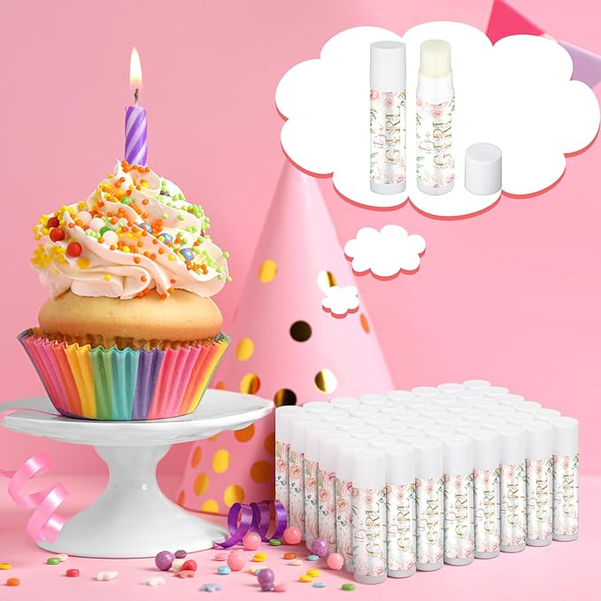 50 Pack Floral Baby Shower Lip Gifts