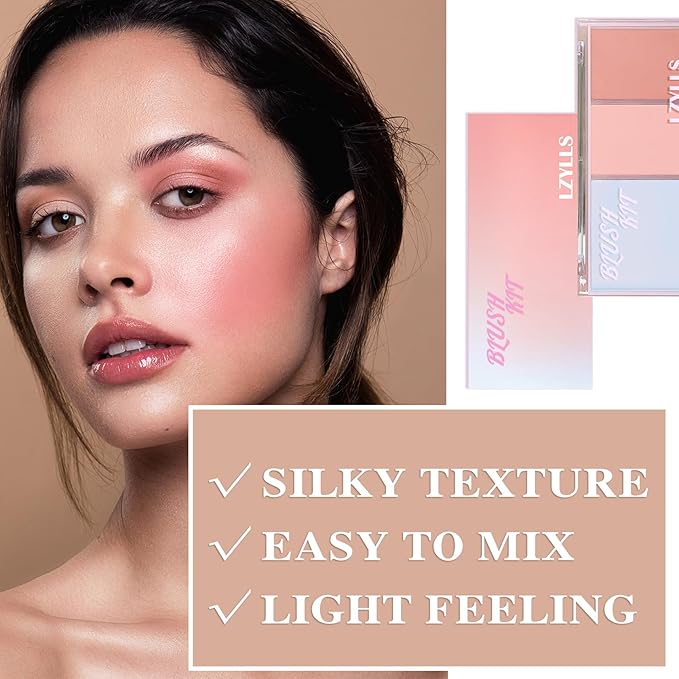 Cream Blush Stick with Brush,Waterproof Multi Cream Blush Skin M3