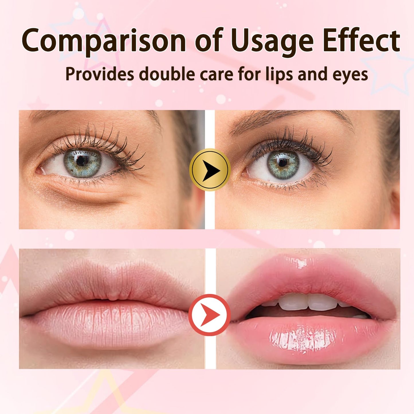 30 Pairs Lip Masks & Eye Masks, 24K Gold Gel Under Eye Patches for Puffy Eyes, Collagen Crystal Lip Mask Moisturizing Nourishing Collagen Lip & Eye Mask Set for Women Men