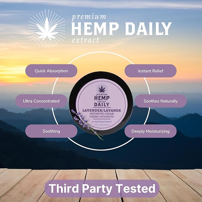 Earthly Body Intensive Cream - Topical Muscle, Knees, Joints, Back, Neck and Shoulder Rub - Organic Ingredients - 1.7 Ounces (Lavender, Pack of 3)