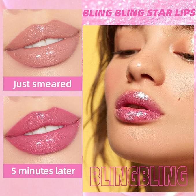Magic Color Changing Lip Oil V2, Boss Up Color Changing Lip Oil, Big Brush Head Hydrating Plumping Lip Oil Tinted, Long Lasting Nourishing Non-sticky Lip Glow Oil for Lip Care