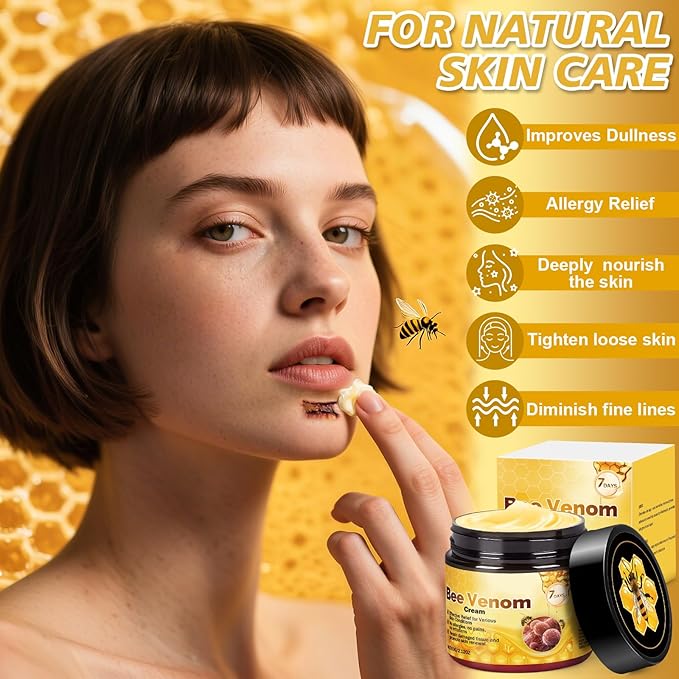 Bee Venom Skin Treatment Cream, 2025 New Professional Bee Venom Repair Cream, Advanced Firming & Wrinkle-Reducing Natural Skin Moisturizer for All Skin Types (2 Bottles)