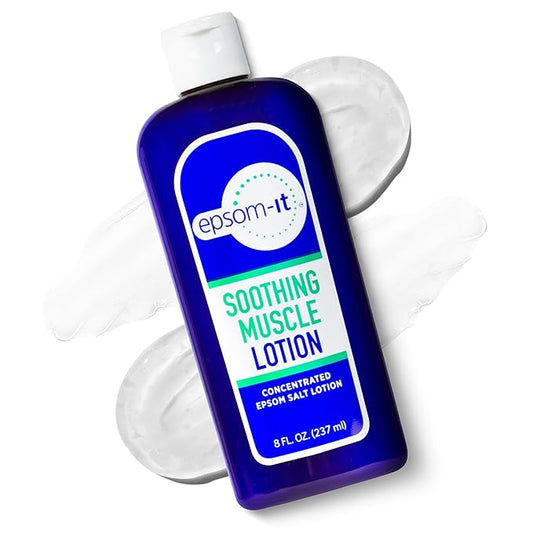 Epsom-It Soothing Muscle Magnesium Lotion – Epsom Salt Topical Cream with Arnica and Magnesium Sulfate - Designed for Muscle Stiffness, Leg Cramps, Feet, Knees and Achy Feet - 8.0 oz