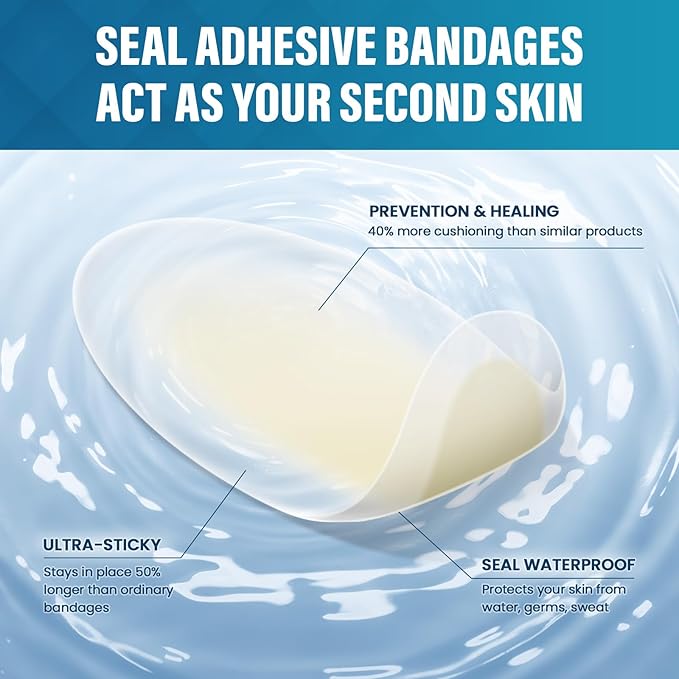 Hydrocolloid Gel Blister Bandages Pads - Kimihome 23ct Water Resistant Blisters Bandages - Adhesive Blister Pads for Heel, Foot, Toe - Gel Blister Chshions for Prevention & Recovery (Variety Pack)