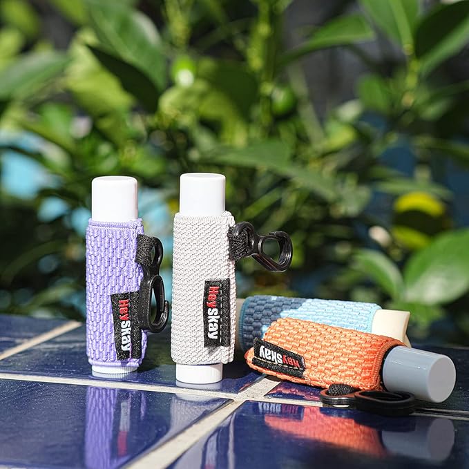 3PCS Lip Balm Holder Sleeves Keychain