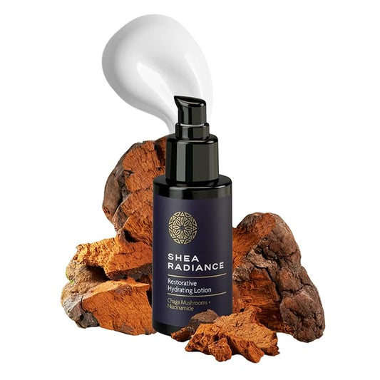 Shea Radiance Restorative Hydrating Face Lotion with Chaga Mushroom, Niacinamide & Watermelon Seed Oil – Lightweight, Unscented Vegan Moisturizer for Dry, Sensitive Skin – Non-Greasy – 8 oz