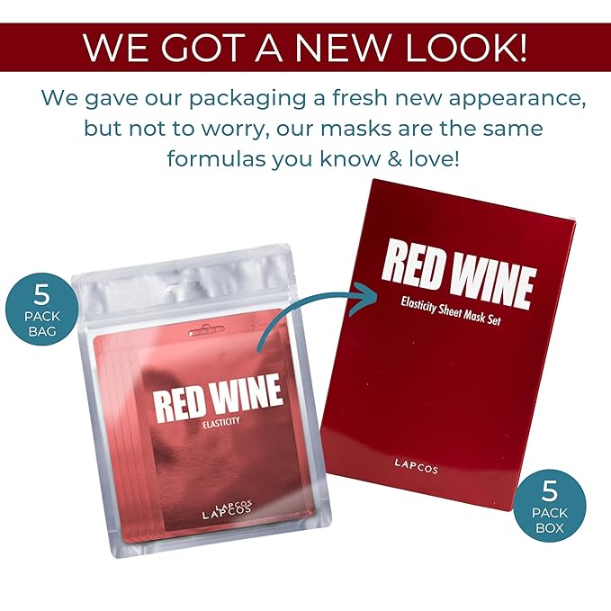 LAPCOS Red Wine Sheet Mask, Daily
