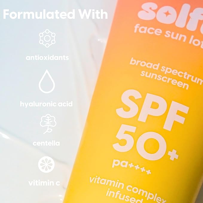 Kara Beauty SOLFUL Face Sun Lotion SPF 50+ PA++++ Korean Moisurizing Sunscreen, No White Cast 1.7oz