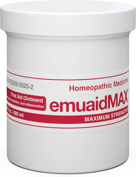 emuaid EMUAIDMAX Eczema Ointment, Maximum Strength Soothing Relief for Eczema, Psoriasis, Athlete’s Foot, Jock Itch, Rashes, Itchy, Dry, Irritated Skin and Minor Skin Irritations, 16oz