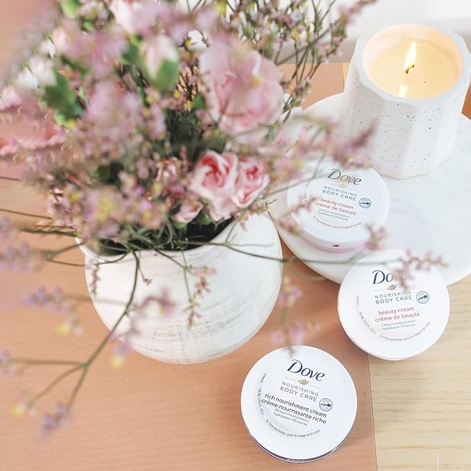 Dove Body Love Rich Nourishment Cream, Face, Hand & Body Lotion for Extremely Dry Skin, Fast-Absorbing 72-Hour Moisturizing Cream with Ceramide Serum, Travel Size, 2.53 Oz (Pack of 6)