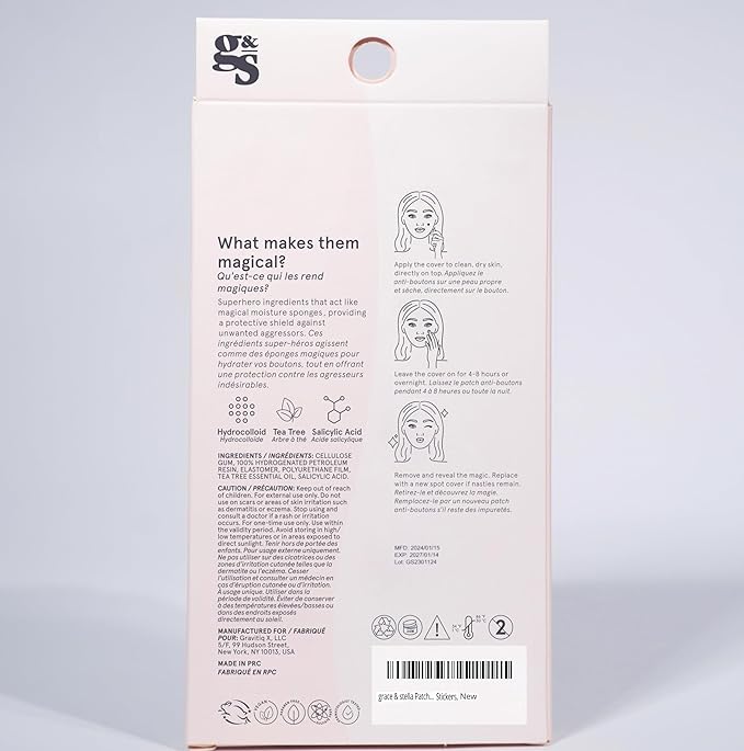 grace & stella Award Winning Pore Strip - Pimple Patches for Face - Hydrocolloid Acne Patches - Absorbs Zits, Reduces Redness - Cute Patches Dermatologist-Tested, Vegan (Multishape, 36 Count)