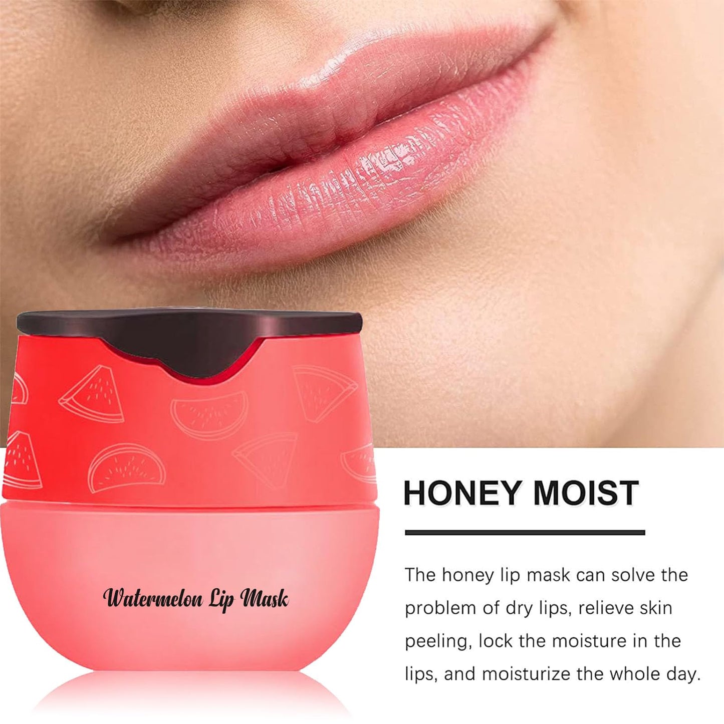 6PCS Bee Lip Balm Honey Pot，Honey&Strawberry&Watermelon&Cherry&Apple&Coconut Lip Mask Overnight Propolis Moisturizing Lip Balm Hydrating Prevention Dry and Crack Lip Scrubs Exfoliator Lip Wrinkle Care