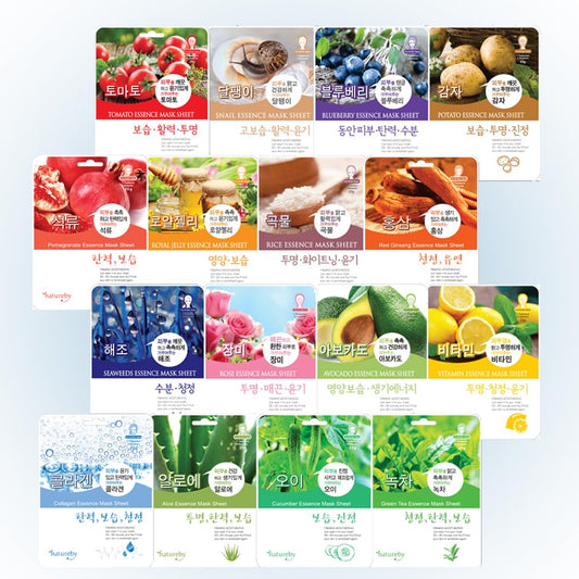 TNB Natureby Collagen Essence Korean Face Mask(10 sheets), Moisturizing Mask Sheet Pack, Korean Skin Care For All Skin Types. (Royal jelly)