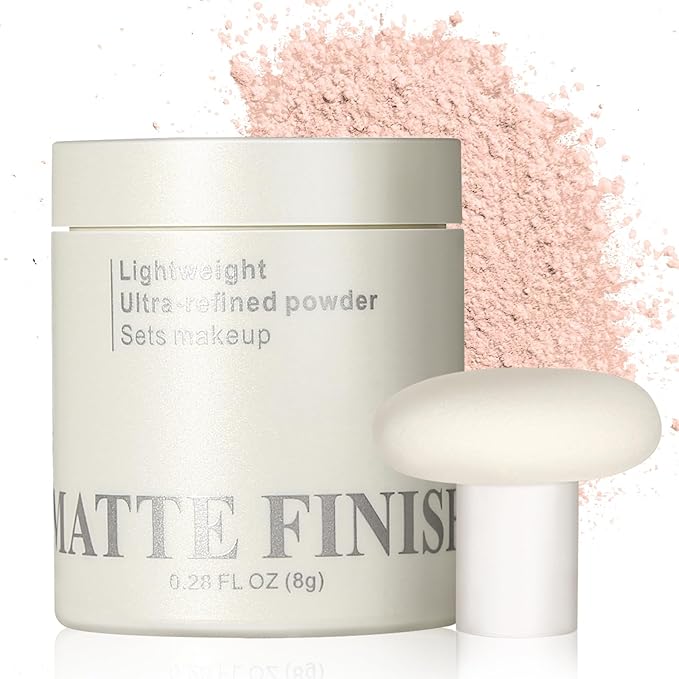 Erinde Pink Translucent Matte Setting Powder with Puff,