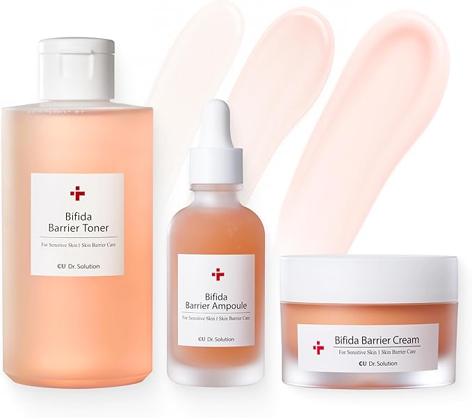 Bifida Barrier Toner, Ampoule, and Cream, Korean Skincare Set