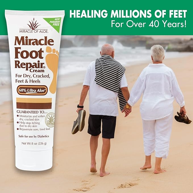 Aloe Vera Lotion & Foot Cream Combo – Aloe All Over 1 oz + Foot Repair 4 oz – Soothing Aloe Lotion for Dry Skin, Hands, Heels & Body – Diabetic-Safe Foot Cream for Cracked Feet