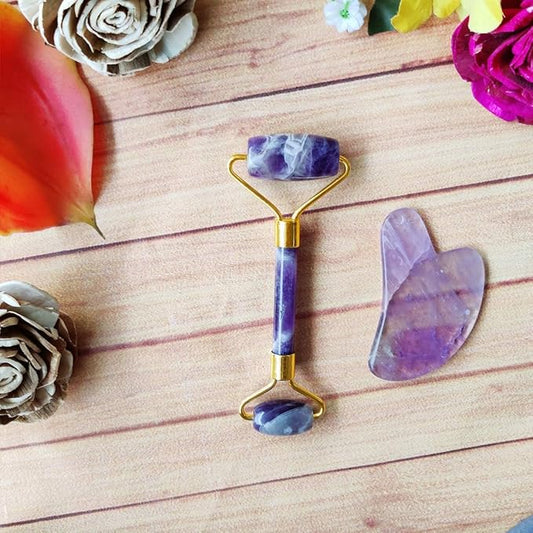 Amethyst Massage Roller and Gua sha Anti-aging