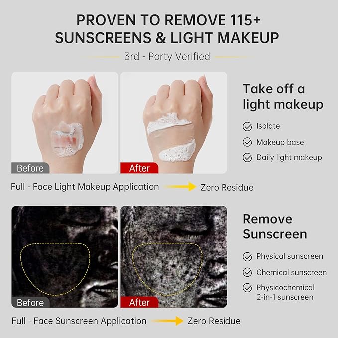 Gentle Exfoliating Face Wash for Deep Pore Cleanser and Blackhead Removal, Facial Cleanser for Oily Skin & Sensitive Skin, Double Cleansing Daily Facial Wash with Hyaluronic Acid + Glycerin, 3.52 Oz