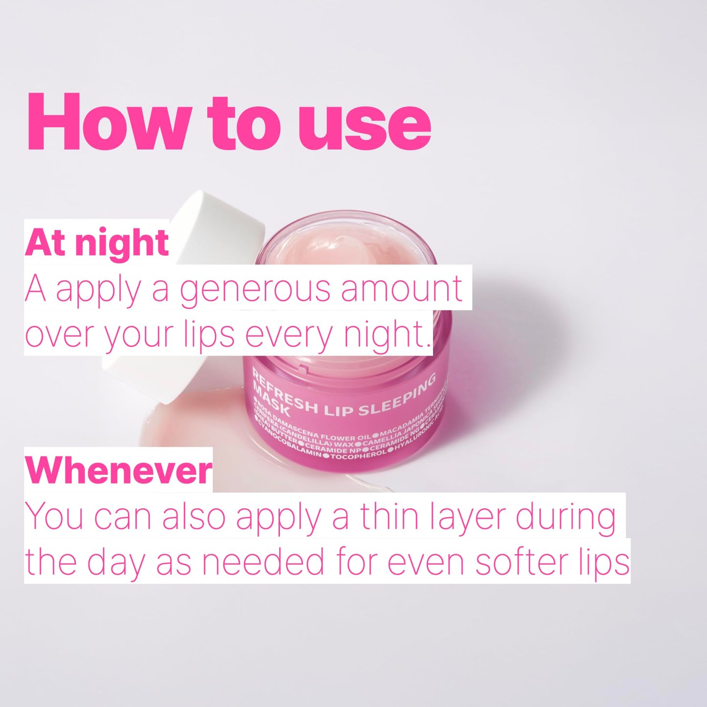 ISOI Refresh Lip Sleeping Mask, Overnight Hydrating Lip Treatment with 4X Ceramide & Botanical Oils, Korean Lip Care (0.88 oz, 25g)