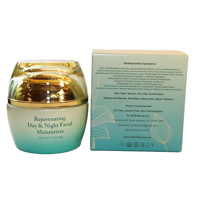 Dr. NAR Vegan Face Moisturizer – Clean Anti-Aging Cream with Bakuchiol, Niacinamide, Vitamin C & Hyaluronic Acid – Hydrating, Brightening & Firming for Sensitive Skin, 1.7 oz