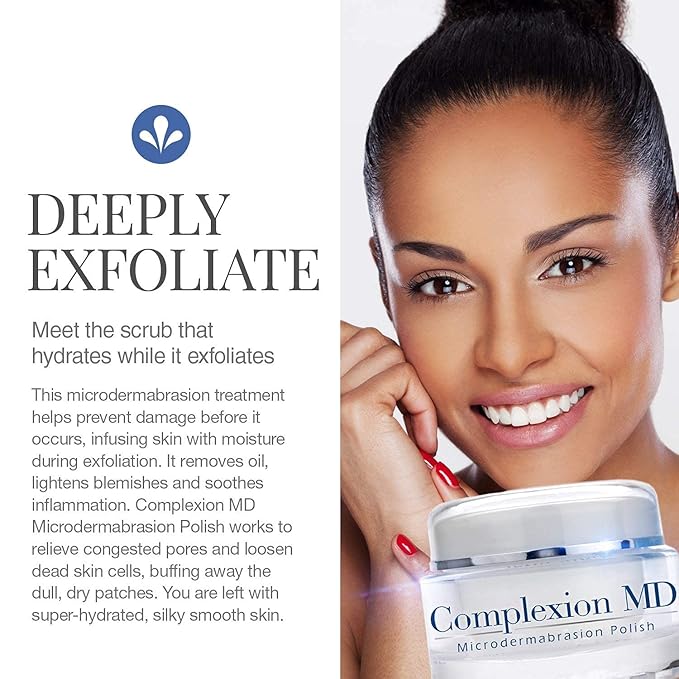 Exfoliating Face Scrub (1.69 oz) - Aquallure Apple Stem Cell Rejuvenating Serum (1 oz) - Anti Aging - Pore Refining Microdermabrasion - Green Tea, Peptides & Hyaluronic Acid (2 items)