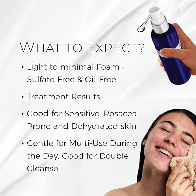 Bioactive Facial Cleanser Treatment for Normal to Dry Skin - Non-Foaming Face Wash Provides a Gentle Deep Clean (4.5 fl oz)