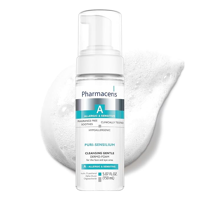 Soothing Cleansing Foam, Face & Eye Cleanser, Face Wash Gently Removes Makeup & SPF, Helps Hydrate & Strengthen Sensitive Skin, Ultra-Gentle Hypoallergenic, PURI-SENSILIUM, 5.07 fl oz