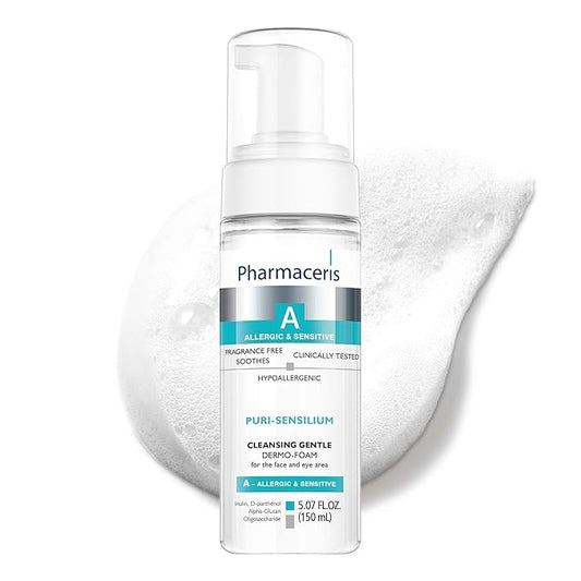 Soothing Cleansing Foam, Face & Eye Cleanser, Face Wash Gently Removes Makeup & SPF, Helps Hydrate & Strengthen Sensitive Skin, Ultra-Gentle Hypoallergenic, PURI-SENSILIUM, 5.07 fl oz