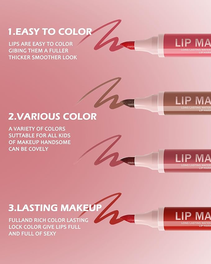 Lip Stain Marker Pen-1Pcs Rose Pink Hydrating Lip
