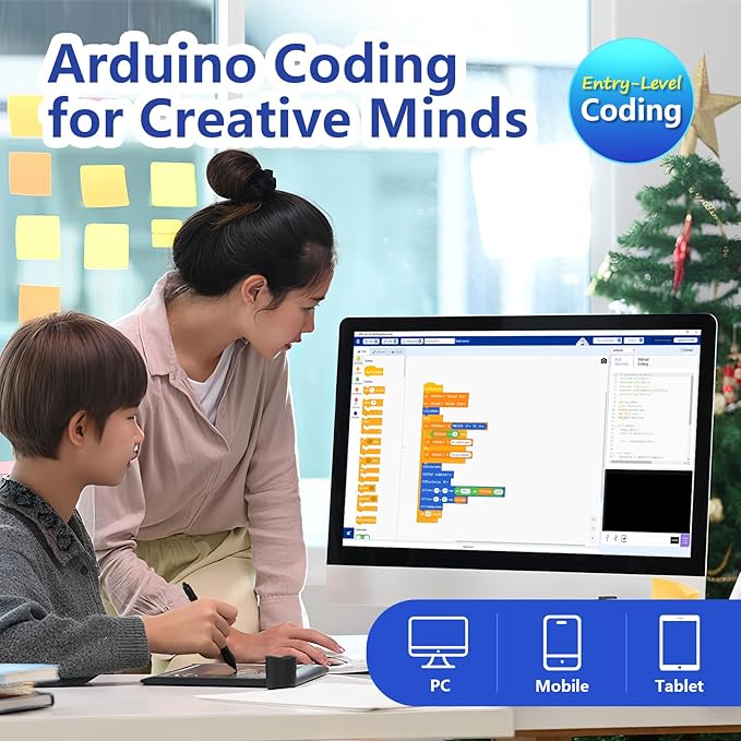 ESP32 IOT Smart Home Starter Kit for Arduino IDE, Educational STEM Kit Toys for Kids Age 10+, 3D Wooden Puzzles House DIY Sensor Science Kit Electronics Auto Engineering Coding Set for Adults Teens