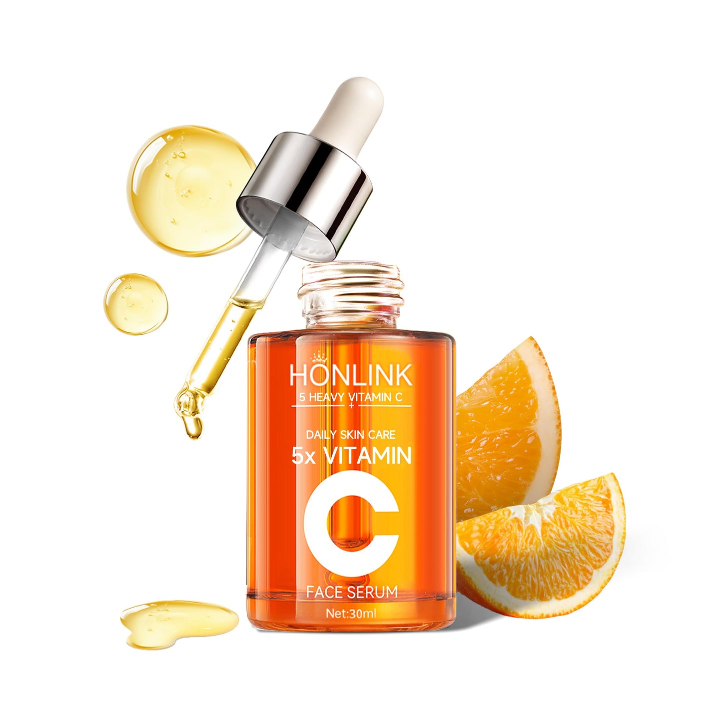 HONLINK Vitamin C Gloss Serum korean - Stabilized Complex with Hyaluronic Acid & Centella Dull Facial Skin,Uneven Tone,Fine Lines,Pores, Dry Skin,TK Popular Skincare,Unique Gift for Women