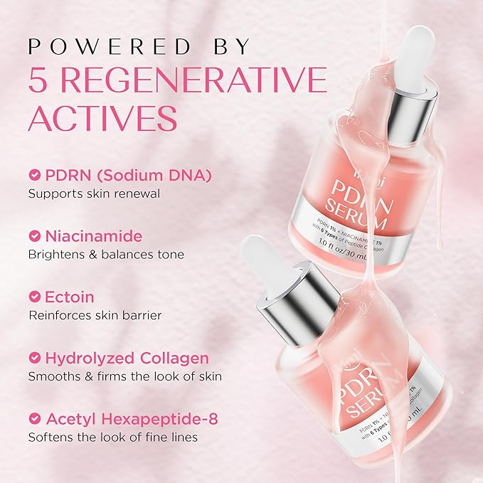 Salmon DNA PDRN Serum – With Niacinamide, Hyaluronic Acid & Peptides – Anti-Aging, Hydrating, Deep Hydration & Moisture Lock Essence – Korean Skin Care – 1.0 fl oz(Pack of 1)