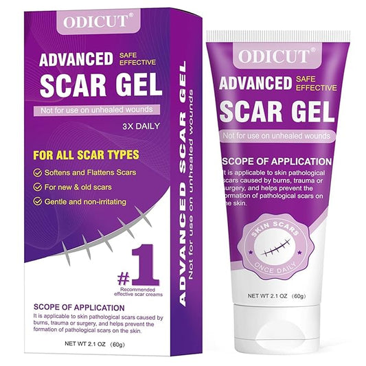 Silicone Scar Gel - 16.5% Complex Active Repair Scar Cream, 2.1 oz for Stretch Marks & Surgical Scar Treatment, Keloid Care for All Skin Types. Effective on New & Old Scars, Pregnancy, Keloids-Purple
