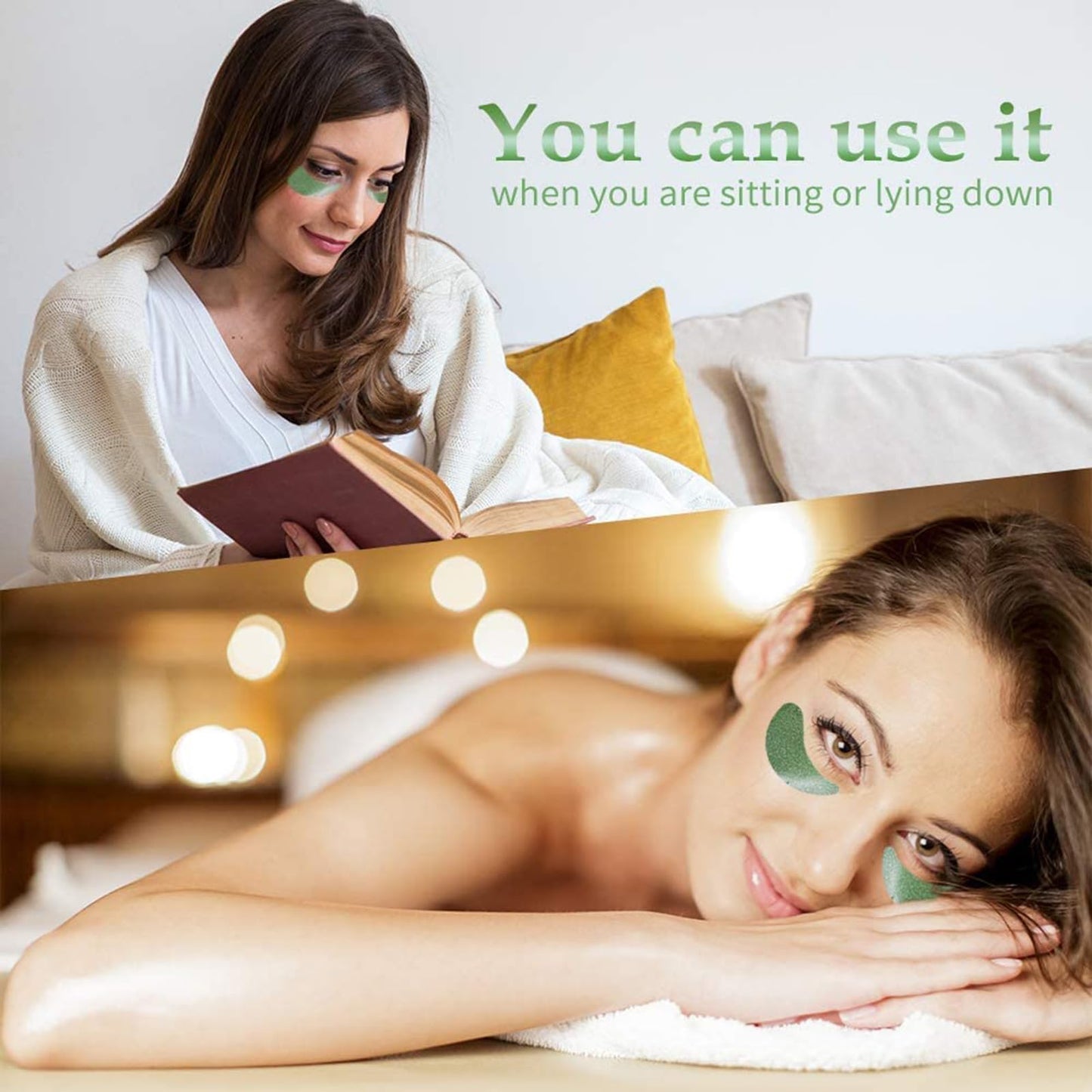 Felico 30 Pairs Lip Mask Under Eye Masks Patches, Crystal Collagen Hydrating Moisturizing Smoothing Lips Gel Pads for Puffy Eyes Bags,Dark Circles,Puffiness,Fine Lines,Wrinkles,Anti-Aging Seaweed