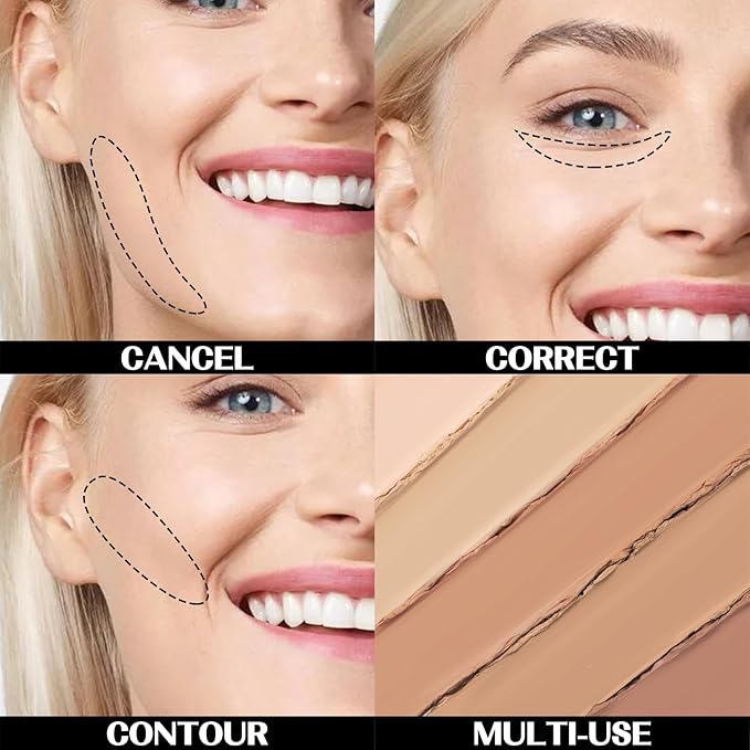 5 In 1 Multi-Use Correcting Concealer Palette,Waterproof Long