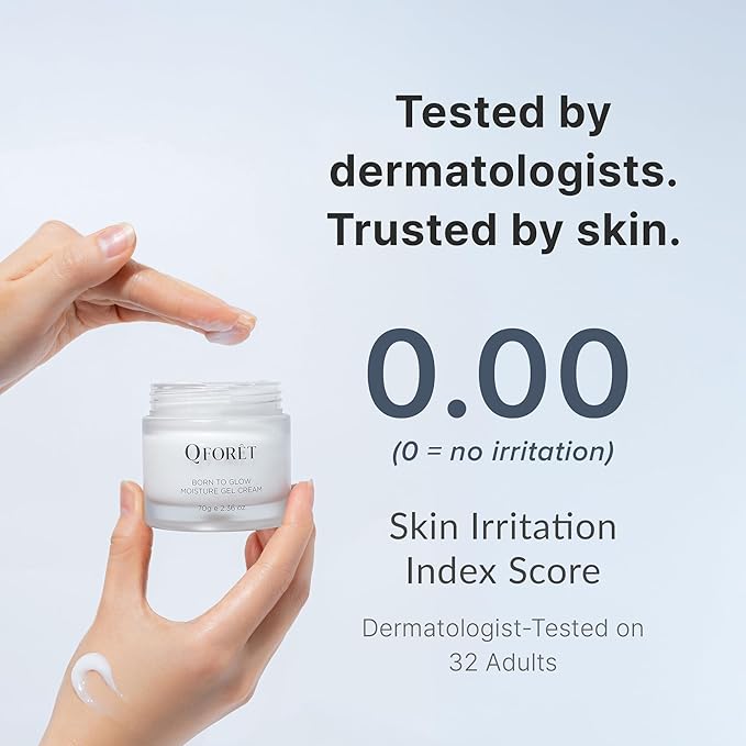 Born to Glow Gel Cream | Vegan Peptide Moisturizer with Plant Mucin (Snail Mucin Alternative) | K-Beauty for Glass Skin, Barrier Repair with Ceramide for Sensitive Skin, 2.36oz