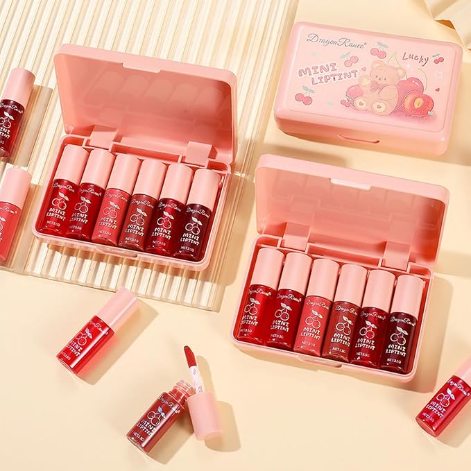 Eakroo 6 Colors Cherry Lip Tint Stain Set, Lip