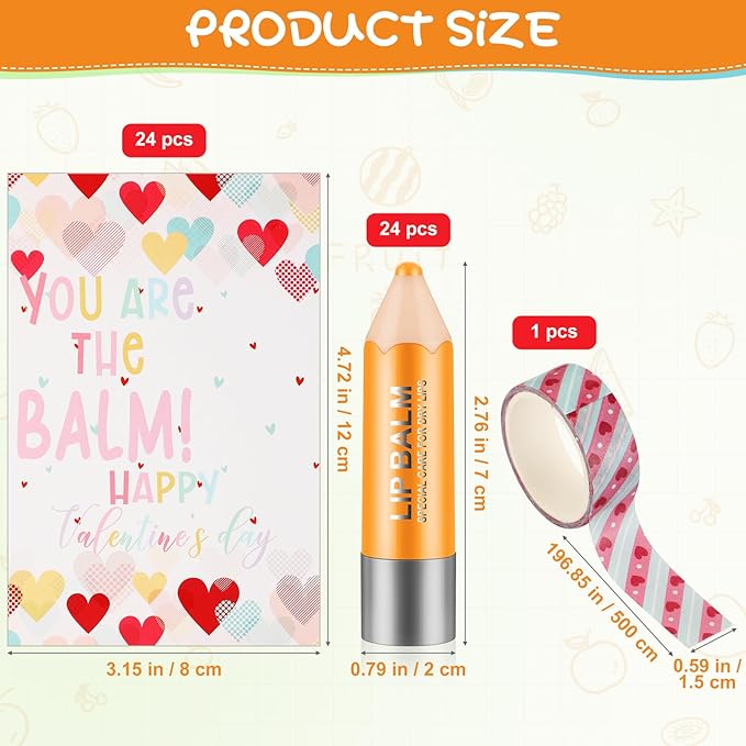 24 Sets Valentine's Day Lip Balm Tag