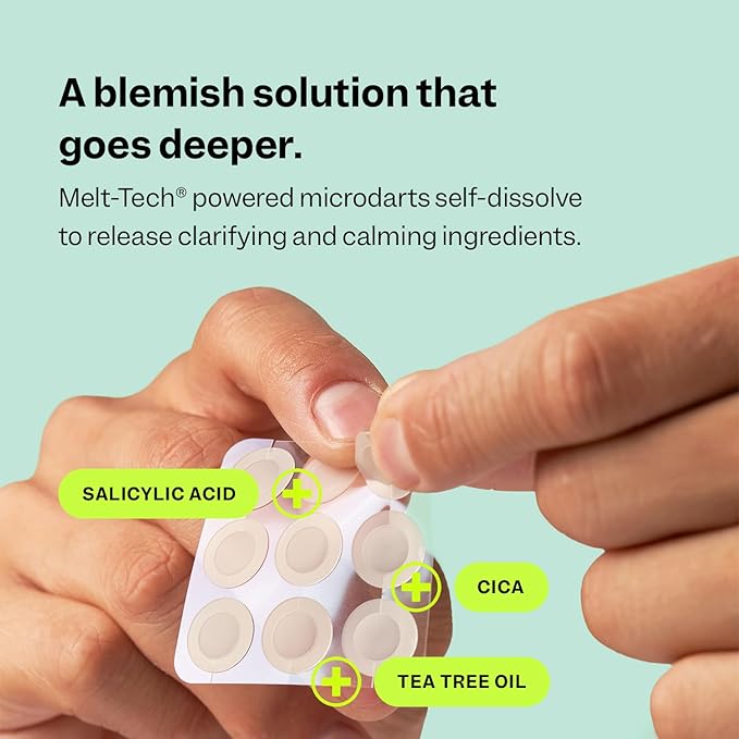 Peach Slices | Deep Blemish Microdarts | Acne Patch | Early Stage & Deep Pimples | Salicylic Acid | Tea Tree Oil | Niacinamide | Cica | Hyaluronic Acid | 9 Patches