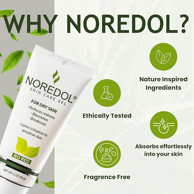 Skin Care Gel - Redness Relief Moisturizer for Dry Skin - Rosacea Treatment for Face - Soothes Prone Skin and Irritation - Fragrance Free 1 oz.