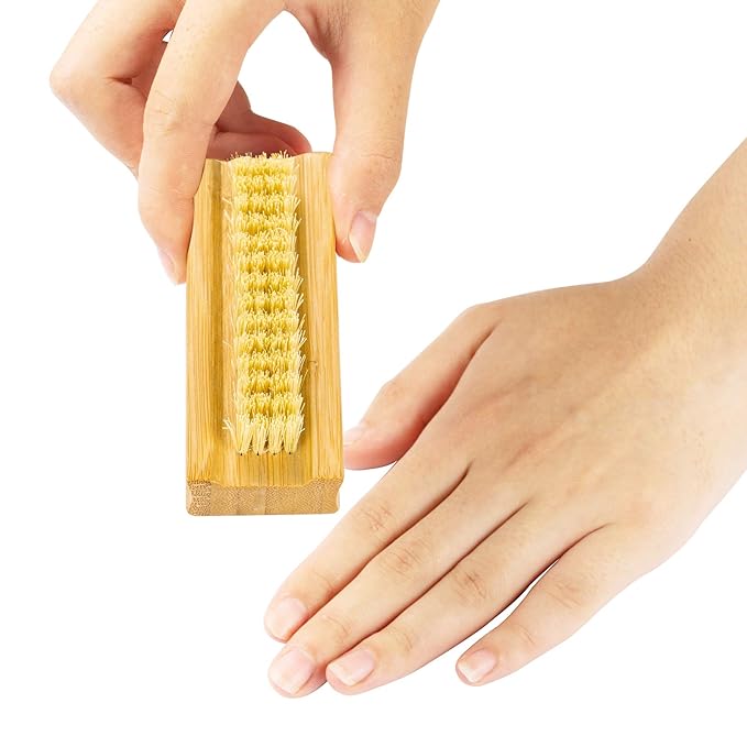 Bamboo nail brush??pcs two-side firm