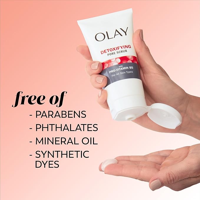 Facial Cleanser by Olay Regenerist, Detoxifying Pore Scrub & Exfoliator, 5 Oz (Pack of 3)