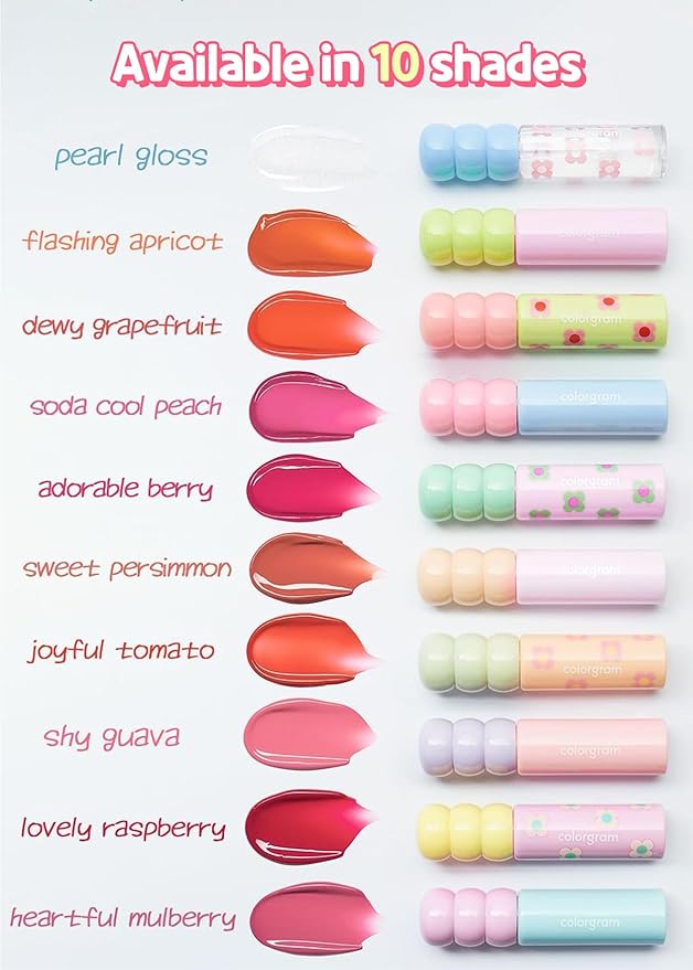 COLORGRAM Fruity Glass Tint 03 Soda Cool Peach Lip 11 Oz