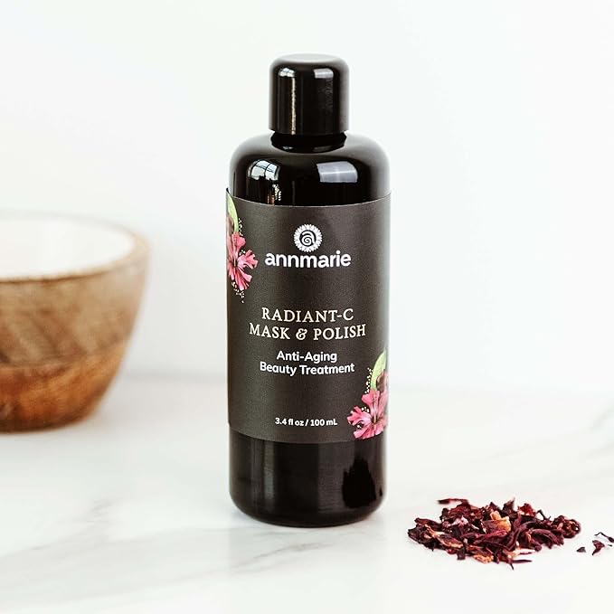 AnnMarie Radiant-C Mask & Polish – Vitamin C Face Exfoliator & Brightening Mask for Glowing Skin, Hibiscus, Acerola Cherry, Kakadu Plum & Bamboo – 100ml – Anti-Aging & Skin Renewal