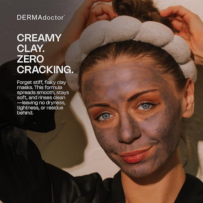 DERMAdoctor Kakadu C Dermatologist Formulated Amethyst Clay Detox Mask; Vitamin C Clay Face Mask for Dark Spots, Dull Skin, Oil Control and Refining Pores - 1.69 oz