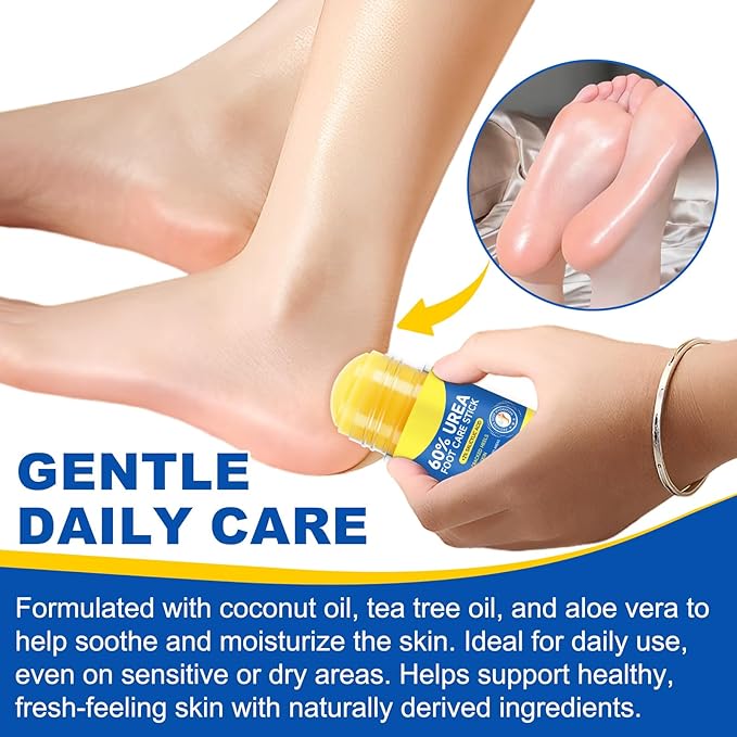 Urea Foot Cream, Urea Cream 60 Percent for Feet, Foot Cream for Cracked Heels and Dry Skin, Cracked Heel Repair Cream Plus 2% Salicylic Acid, for Calluses and Hard Skin 2PCS
