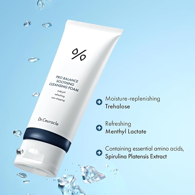 Dr.Ceuracle Pro Balance Soothing Cleansing Foam - Moisture Rich Gel to Foam Daily Cleanser with Refreshing and Hydrating Finish (150 ml / 5.07 fl. oz.)