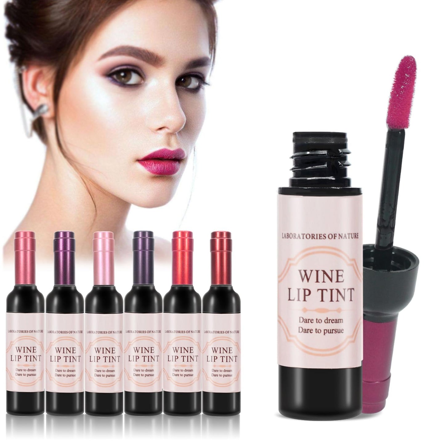 6 Colors/Set Wine Lipstick Matte Long Lasting Waterproof Lip Tint Set Lip Gloss Lip Stain